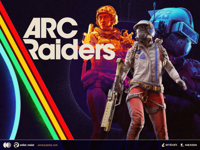 ARC Raiders key art showing three armored characters in a sci-fi combat setting